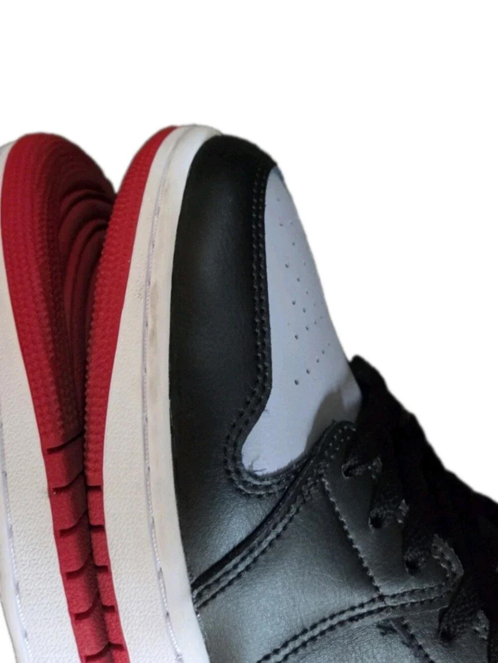 Nike Air Jordan 1 Mid Shoes Black Cement Grey Red White US Men's Size 10.5